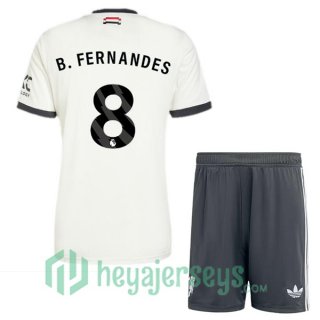 Manchester United (B.Fernandes 8) Kids Third Soccer Jerseys White 2024/2025