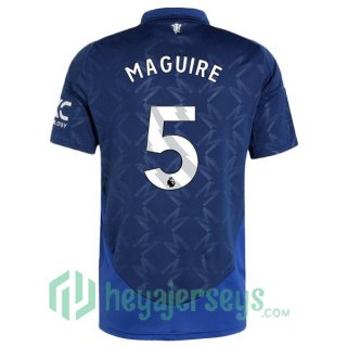 Manchester United (Maguire 5) Away Soccer Jerseys Blue 2024/2025