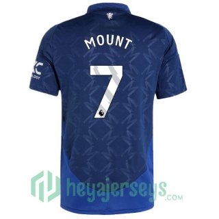 Manchester United (Mount 7) Away Soccer Jerseys Blue 2024/2025