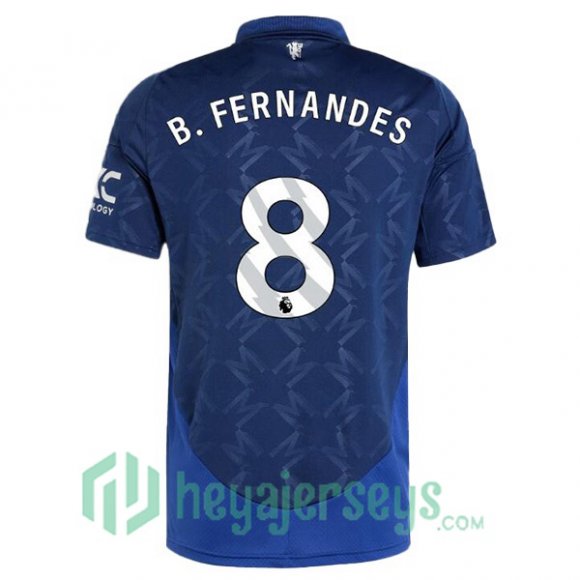 Manchester United (B.Fernandes 8) Away Soccer Jerseys Blue 2024/2025