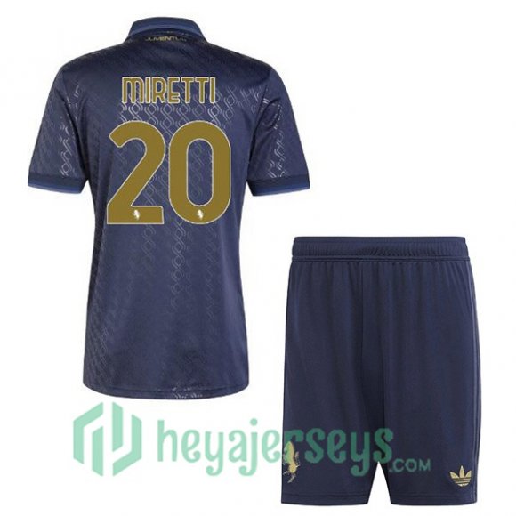 Juventus (MIRETTI 20) Kids Third Soccer Jerseys Blue Royal 2024/2025