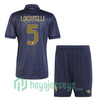 Juventus (LOCATELLI 5) Kids Third Soccer Jerseys Blue Royal 2024/2025