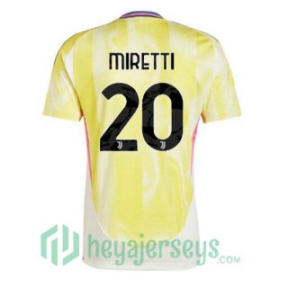 Juventus (MIRETTI 20) Away Soccer Jerseys Yellow 2024/2025