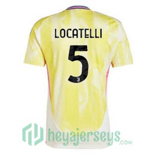 Juventus (LOCATELLI 5) Away Soccer Jerseys Yellow 2024/2025