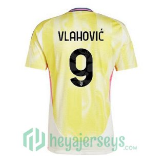 Juventus (VLAHOVIĆ 9) Away Soccer Jerseys Yellow 2024/2025