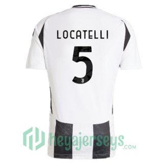 Juventus (LOCATELLI 5) Home Soccer Jerseys Black White 2024/2025