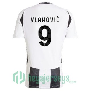 Juventus (VLAHOVIĆ 9) Home Soccer Jerseys Black White 2024/2025