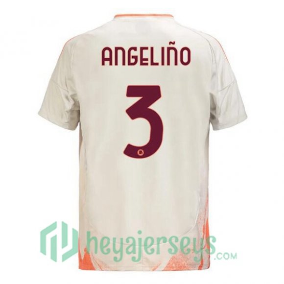 AS Roma (ANGELIÑO 3) Away Soccer Jerseys White 2024/2025