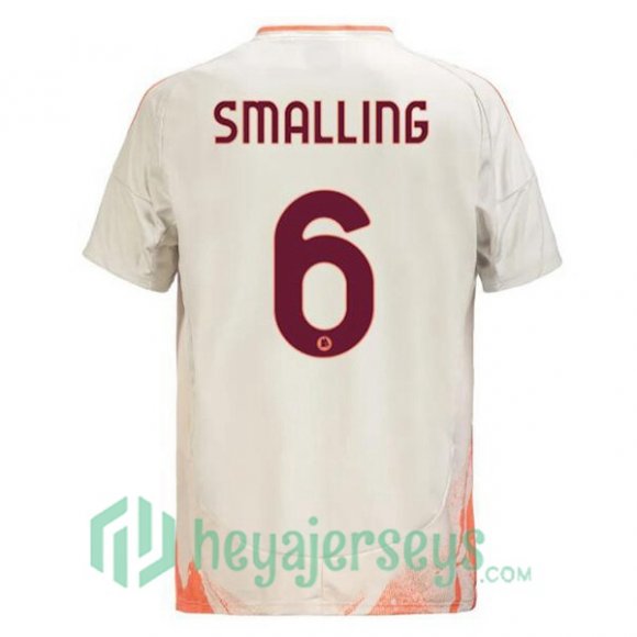 AS Roma (SMALLING 6) Away Soccer Jerseys White 2024/2025