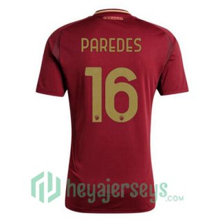 AS Roma (PAREDES 16) Home Soccer Jerseys Red 2024/2025