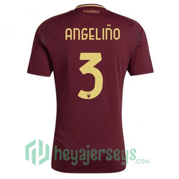 AS Roma (ANGELIÑO 3) Home Soccer Jerseys Red 2024/2025