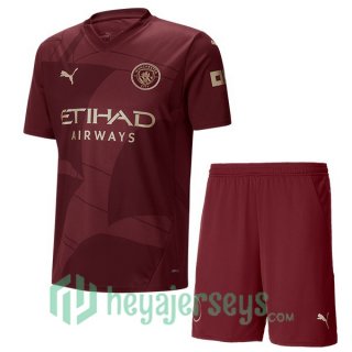 Manchester City Kids Third Soccer Jerseys Marron 2024/2025