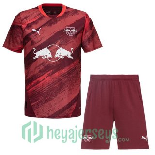 RB Leipzig Kids Away Soccer Jerseys Red 2024/2025