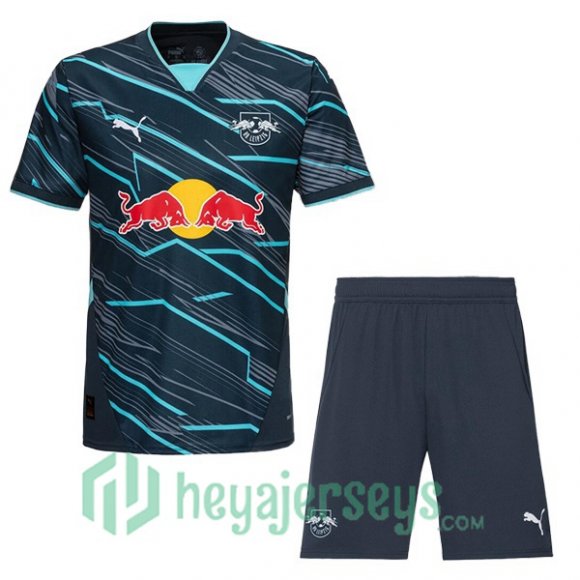 RB Leipzig Kids Third Soccer Jerseys Blue 2024/2025