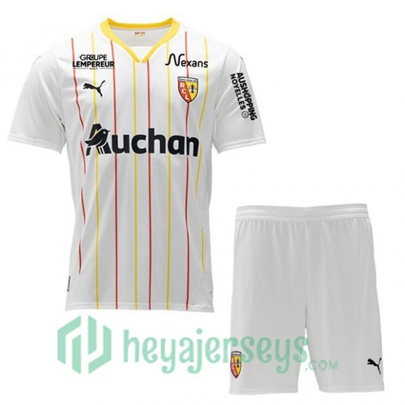 RC Lens Kids Third Soccer Jerseys White 2024/2025