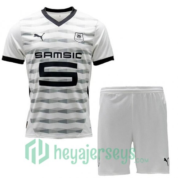 Stade Rennais Kids Away Soccer Jerseys White 2024/2025