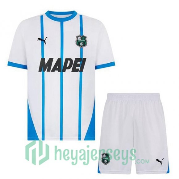 US Sassuolo Kids Away Soccer Jerseys White 2024/2025