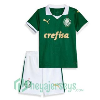 Palmeiras Kids Home Soccer Jerseys Green 2024/2025