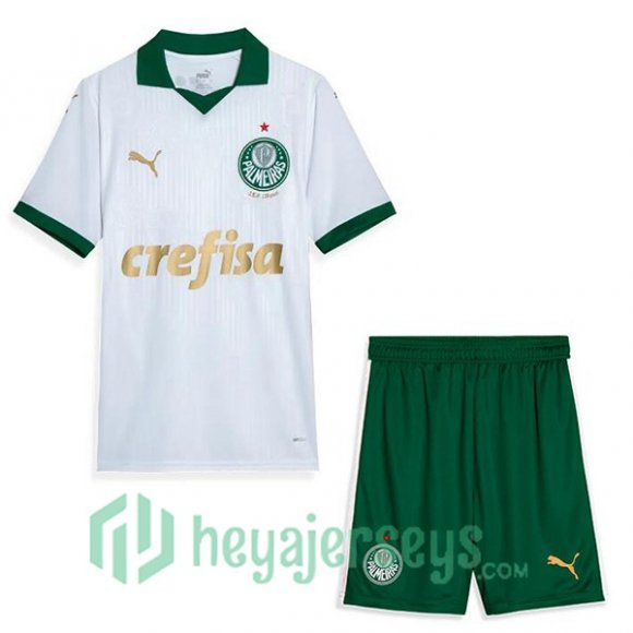 Palmeiras Kids Away Soccer Jerseys White 2024/2025