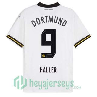 Borussia Dortmund (Haller 9) Away Soccer Jerseys White 2024/2025