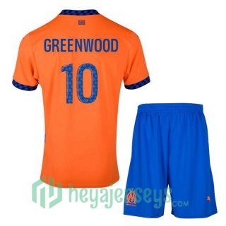 Olympique Marseille (GREENWOOD 10) Kids Third Soccer Jerseys Orange 2024/2025