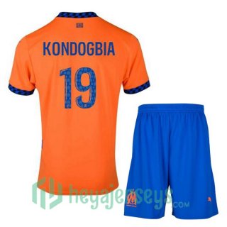 Olympique Marseille (KONDOGBIA 19) Kids Third Soccer Jerseys Orange 2024/2025