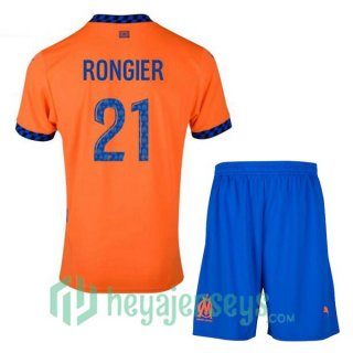 Olympique Marseille (RONGIER 21) Kids Third Soccer Jerseys Orange 2024/2025