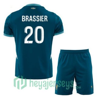 Olympique Marseille (BRASSIER 20) Kids Away Soccer Jerseys Blue 2024/2025