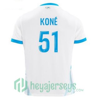 Olympique Marseille (KONÉ 51) Home Soccer Jerseys White 2024/2025