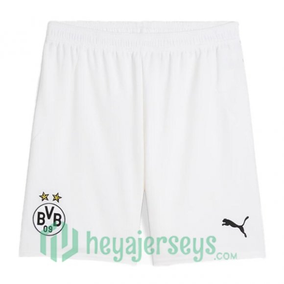 Borussia Dortmund Away Soccer Shorts White 2024/2025