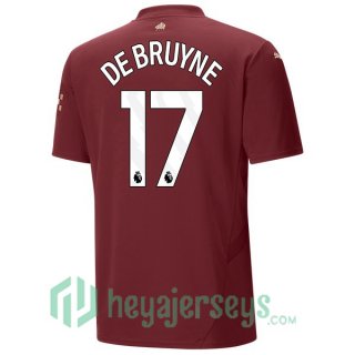 Manchester City (Kevin De Bruyne 17) Third Soccer Jerseys Marron 2024/2025