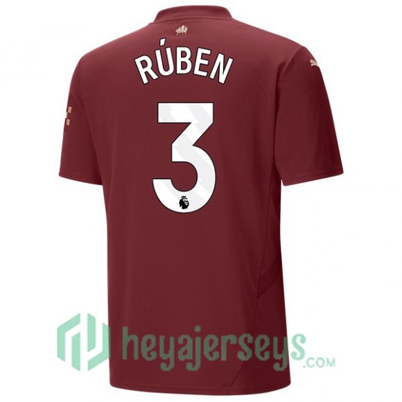 Manchester City (Ruben Dias 3) Third Soccer Jerseys Marron 2024/2025