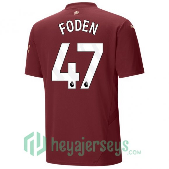 Manchester City (Phil Foden 47) Third Soccer Jerseys Marron 2024/2025