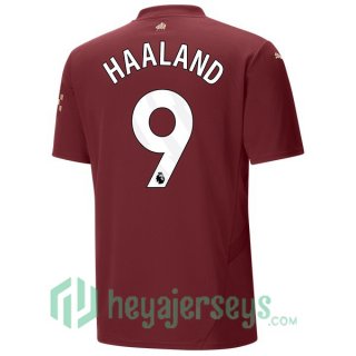 Manchester City (Erling Haaland 9) Third Soccer Jerseys Marron 2024/2025