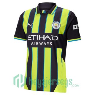 Manchester City Away Soccer Jerseys Green Black 2024/2025