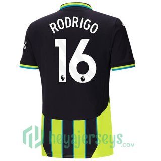 Manchester City (Rodrigo 16) Away Soccer Jerseys Green Black 2024/2025