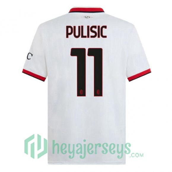 AC Milan (Pulisic 11) Away Soccer Jerseys White 2024/2025