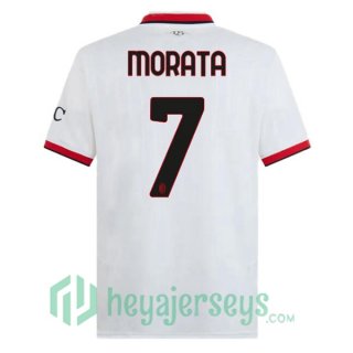 AC Milan (Morata 7) Away Soccer Jerseys White 2024/2025