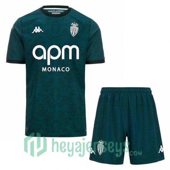 AS Monaco Kids Away Soccer Jerseys Green 2024/2025