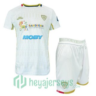 Cagliari Calcio Kids Away Soccer Jerseys White 2024/2025