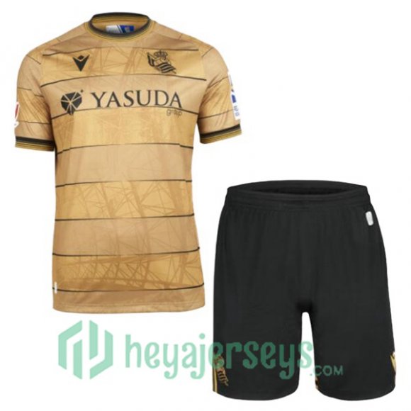 Real Sociedad Kids Away Soccer Jerseys Yellow 2024/2025