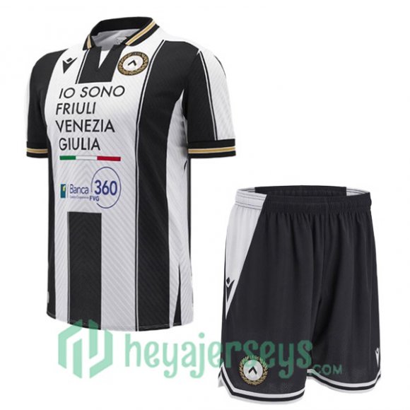 Udinese Calcio Kids Home Soccer Jerseys White Black 2024/2025