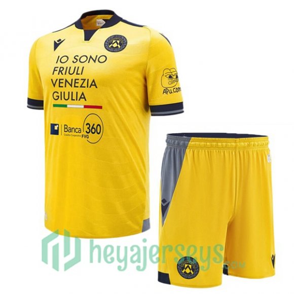 Udinese Calcio Kids Away Soccer Jerseys Yellow 2024/2025