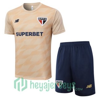 Sao Paulo FC Training T-Shirts + Shorts Yellow 2024/2025