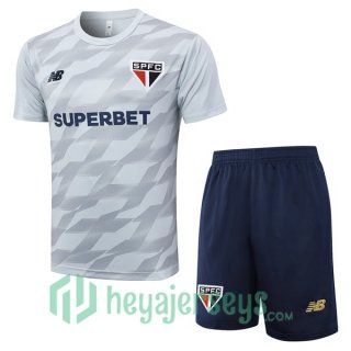 Sao Paulo FC Training T-Shirts + Shorts Gray 2024/2025