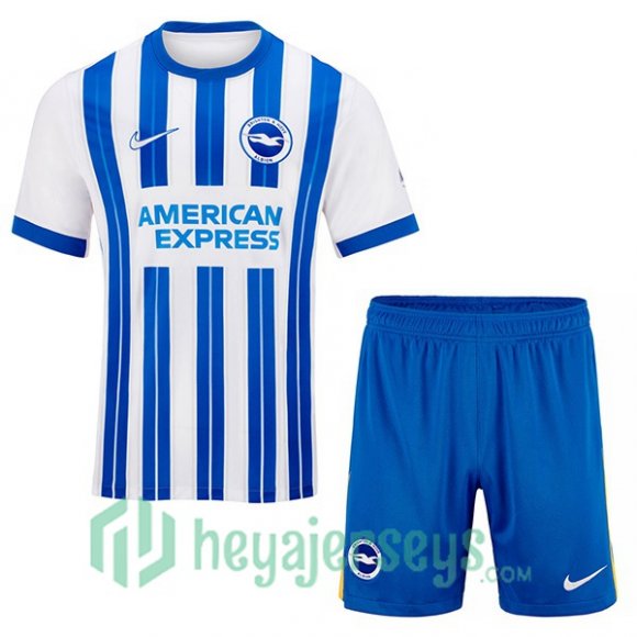 FC Brighton Kids Home Soccer Jerseys Blue White 2024/2025