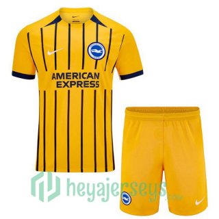 FC Brighton Kids Away Soccer Jerseys Yellow 2024/2025