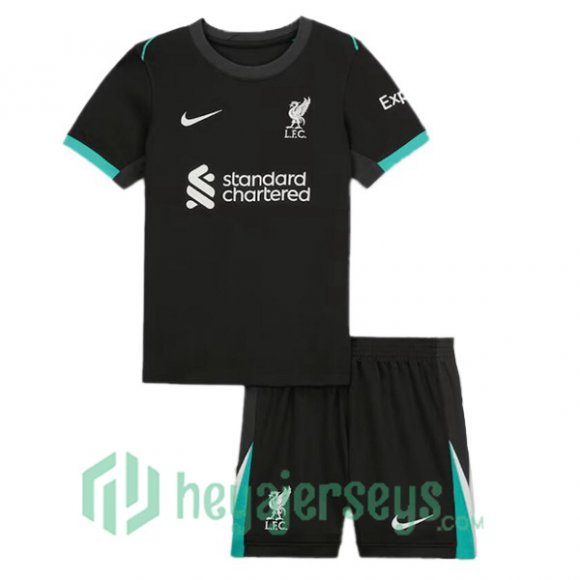 FC Liverpool Kids Away Soccer Jerseys Black 2024/2025