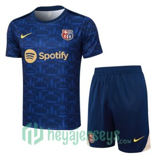 FC Barcelona Training T-Shirts + Shorts Blue Royal 2024/2025