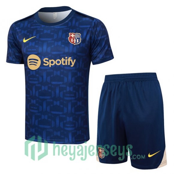 FC Barcelona Training T-Shirts + Shorts Blue Royal 2024/2025